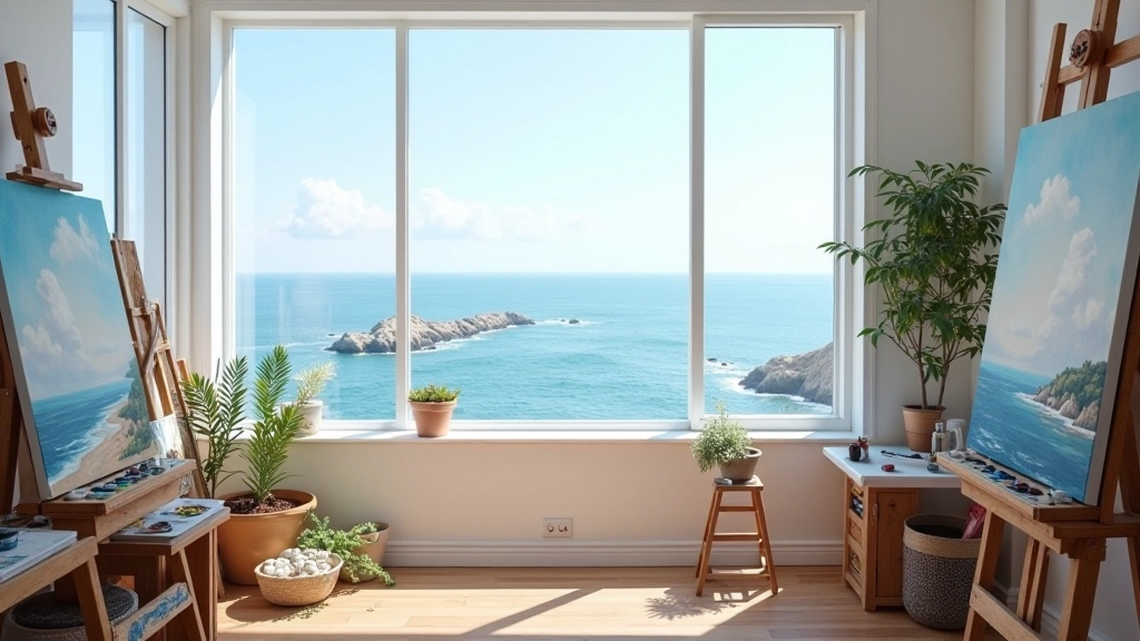 Dervira Lda studio workspace overlooking the Atlantic coast