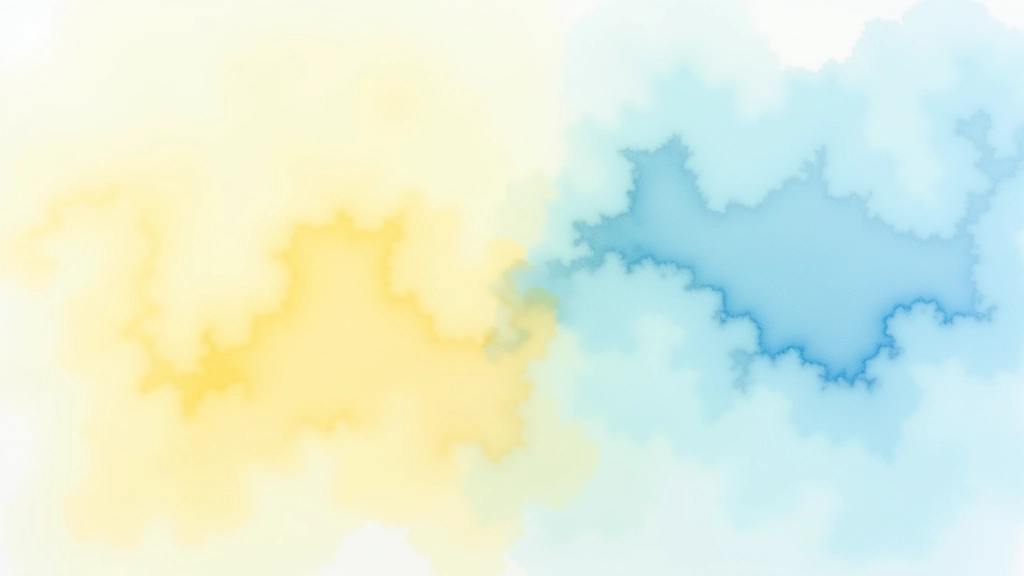 Close-up of wet watercolour paper with first layer of pale yellow and blue washes bleeding into each other, showing the soft edges created by moisture