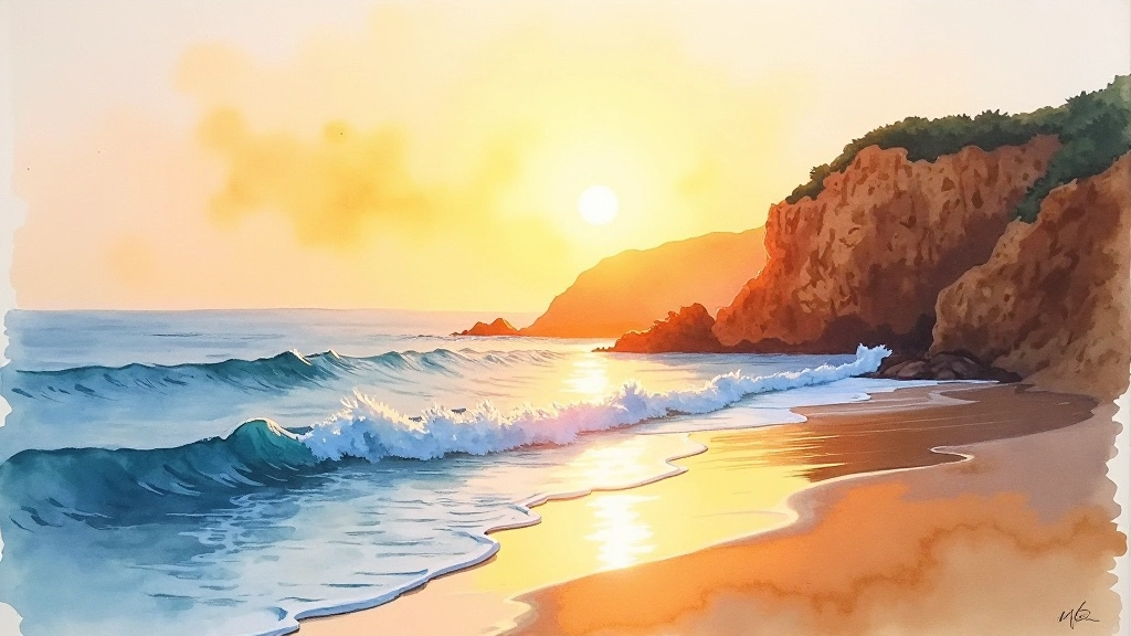 Atlantic Light Series - watercolour paintings of coastal light effects